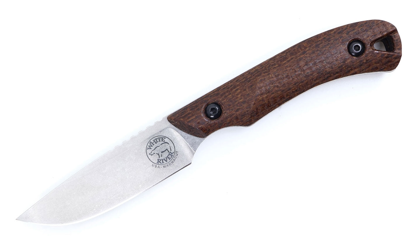 White River Axiom, Natural Burlap Micarta Magnacut