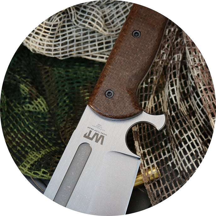 Work Tuff Gear V44X (SK85) River Washed, Burlap Canvas Micarta Grip 3