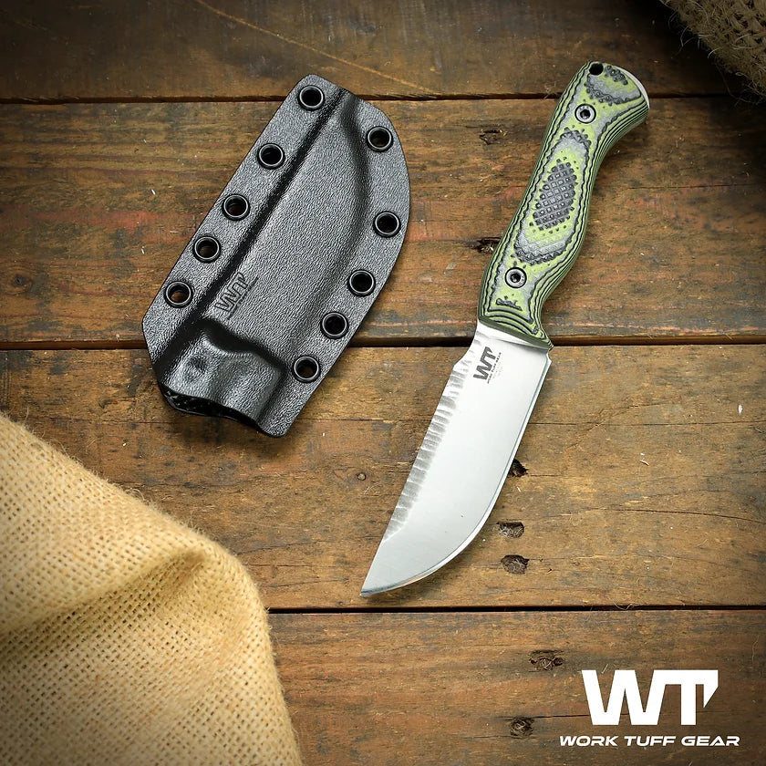 Work Tuff Gear Nomad Bushcrafter (K329) /Sabre grind/Rugged finish/Zombie Green Gator Grip 5