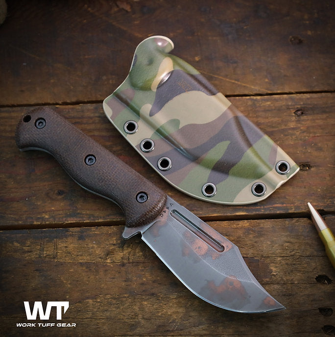 Work Tuff Gear V44C (K329) Copper Washed, Brown Burlap Micarta