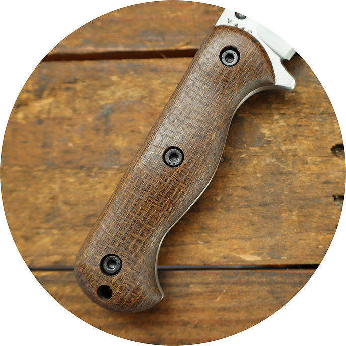 Work Tuff Gear V44C (K329) Satin, Brown Burlap Canvas Micarta 4