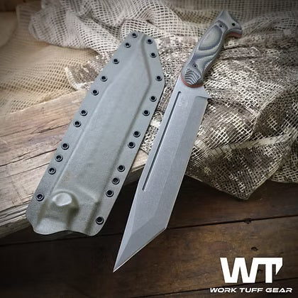 Work Tuff Gear Tanto X (K329) Type B, Dark Washed, Jungle Camo Gator Grip 3