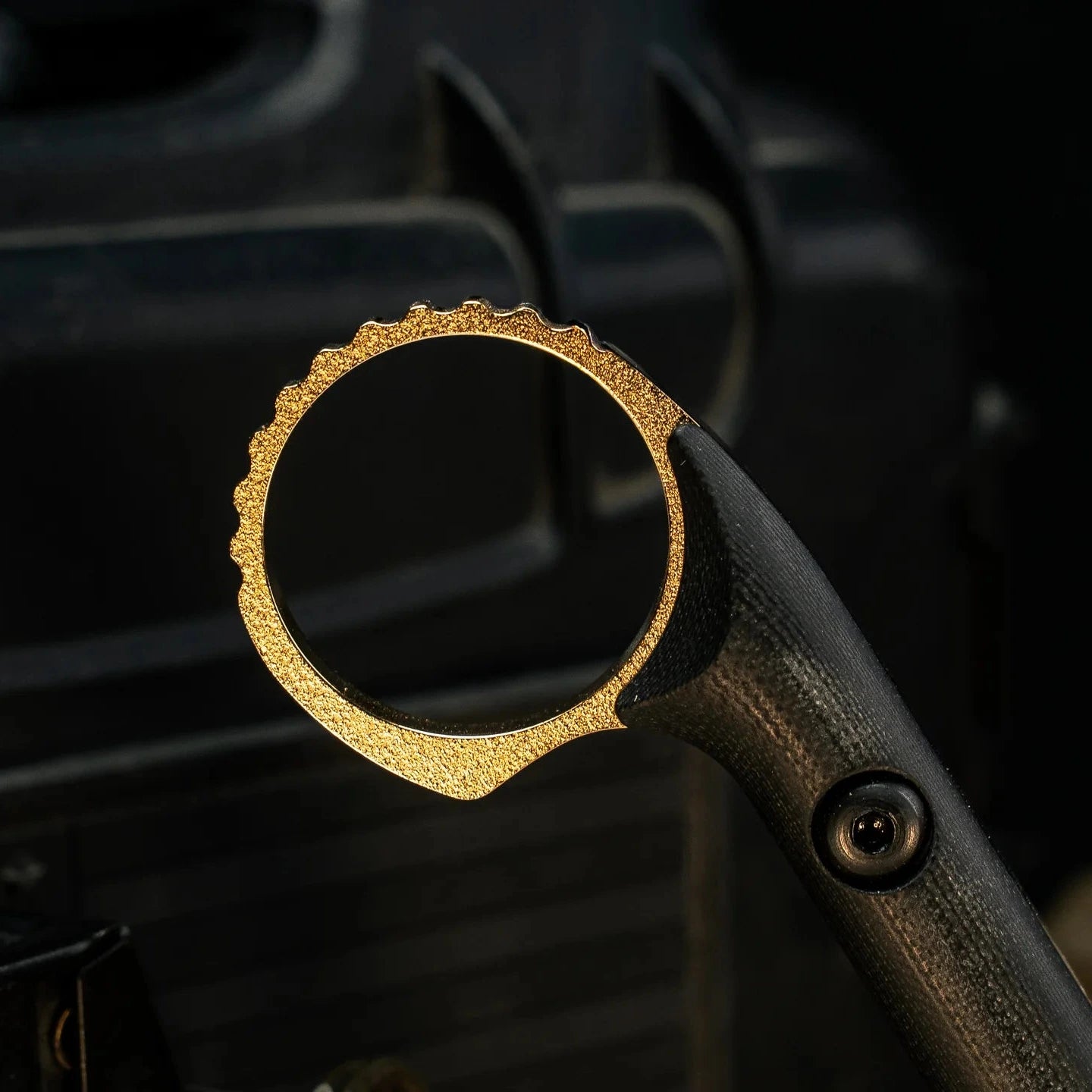 Half Face Blades Ring Cardiac Spike 24K Gold Plated 3