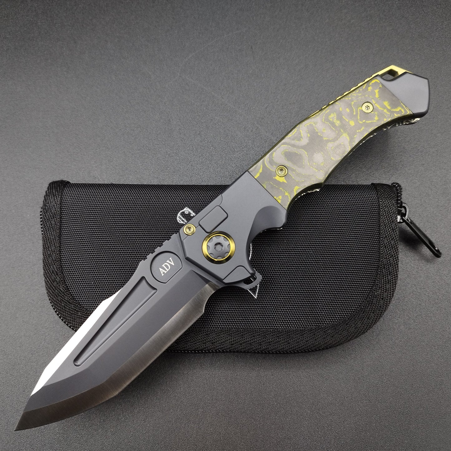 ADV Ronin Kalgard Titan Yellow Carbon Fibre Custom Laser Art 1