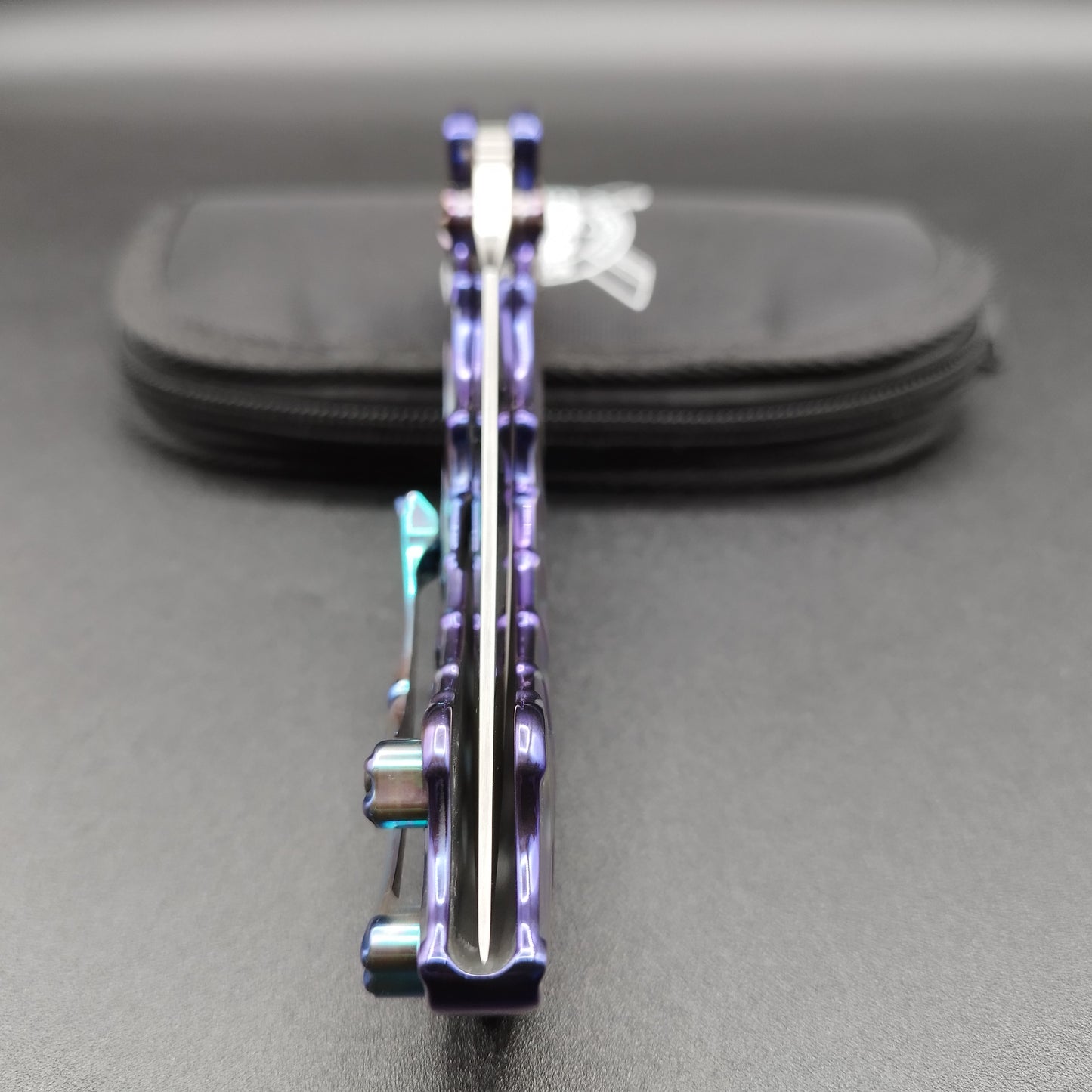 ADV Tactical Scavenger Integral Titanium Handle Purple and blue 5