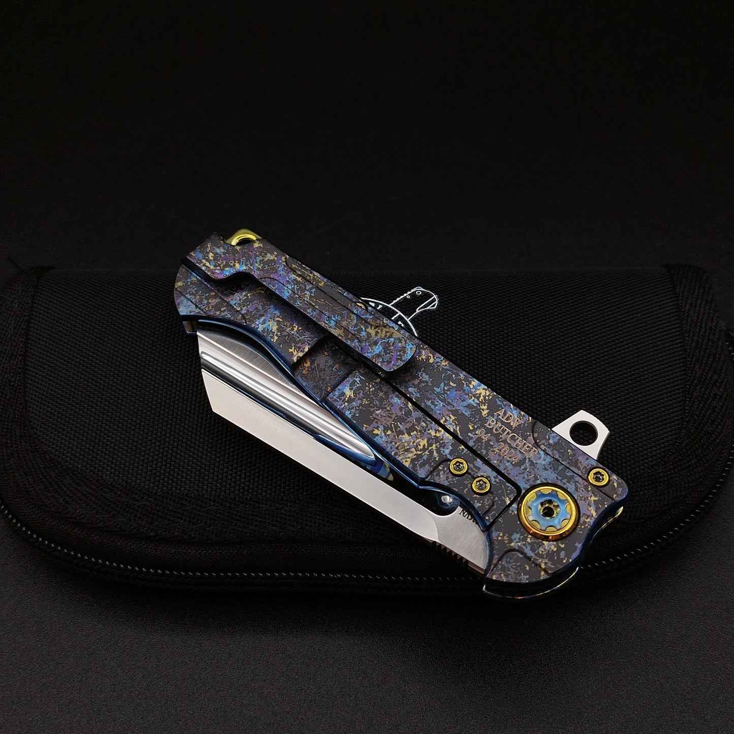 ADV Mini Butcher Titanium Dazzle Finish, Laser Art 5