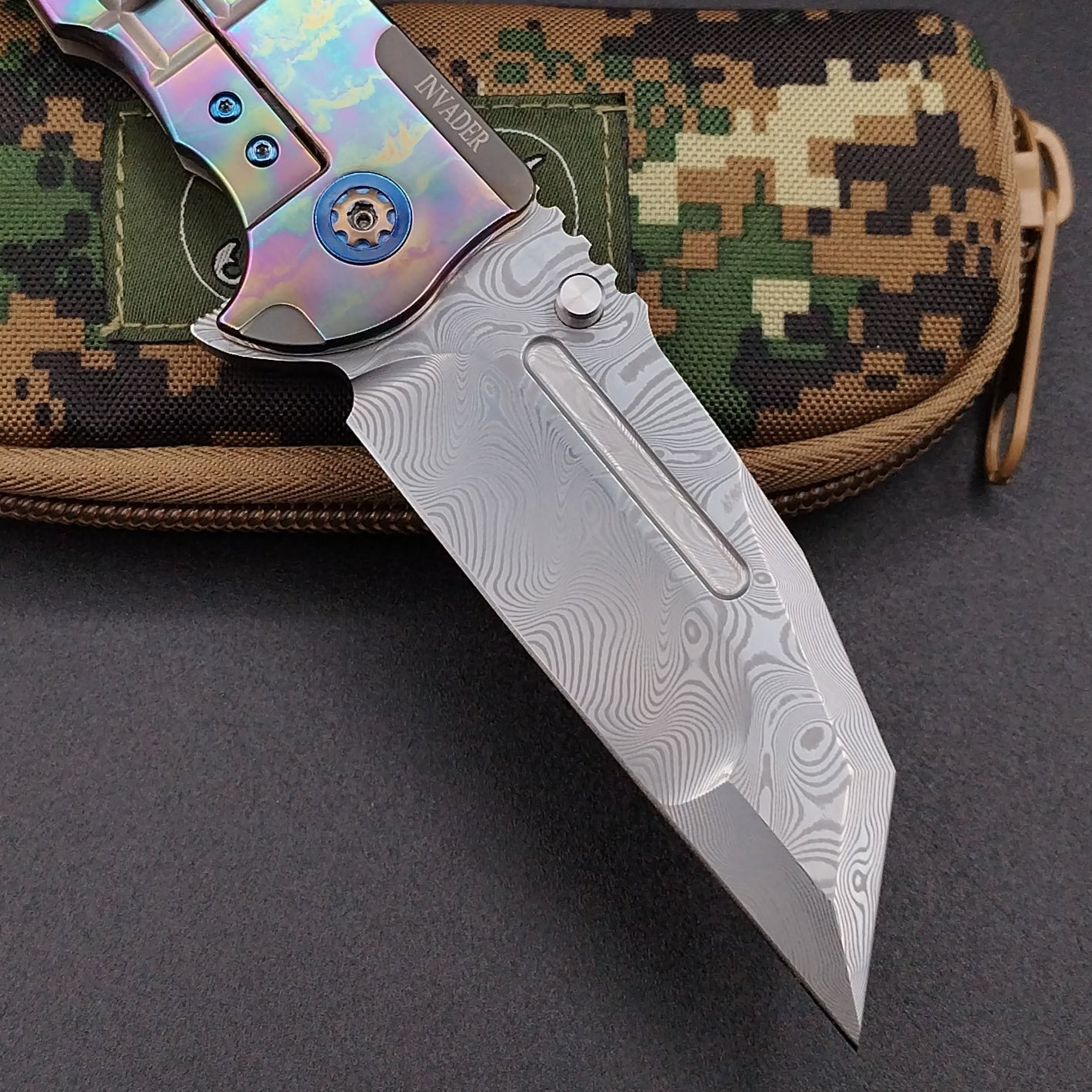 ADV Invader Custom, Acid Rain fragged, Damascus 4