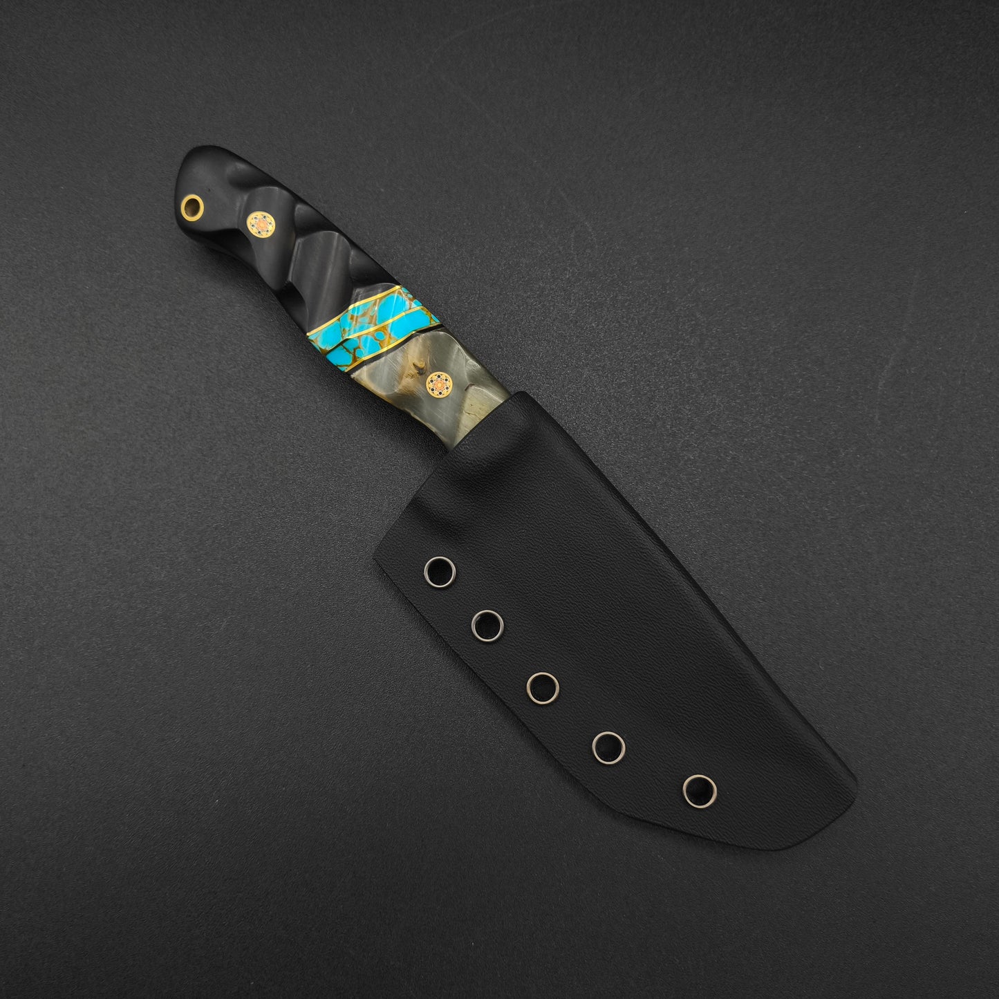 Sea Sick Blades Fieldcraft Rams Horn, Sonoran Turquoise 80CrV2 6