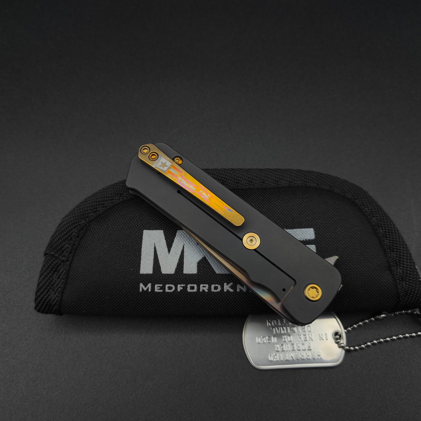 Medford TFF-4 Vulcan Tanto, Black DLC Titanium, OD Green G10 6