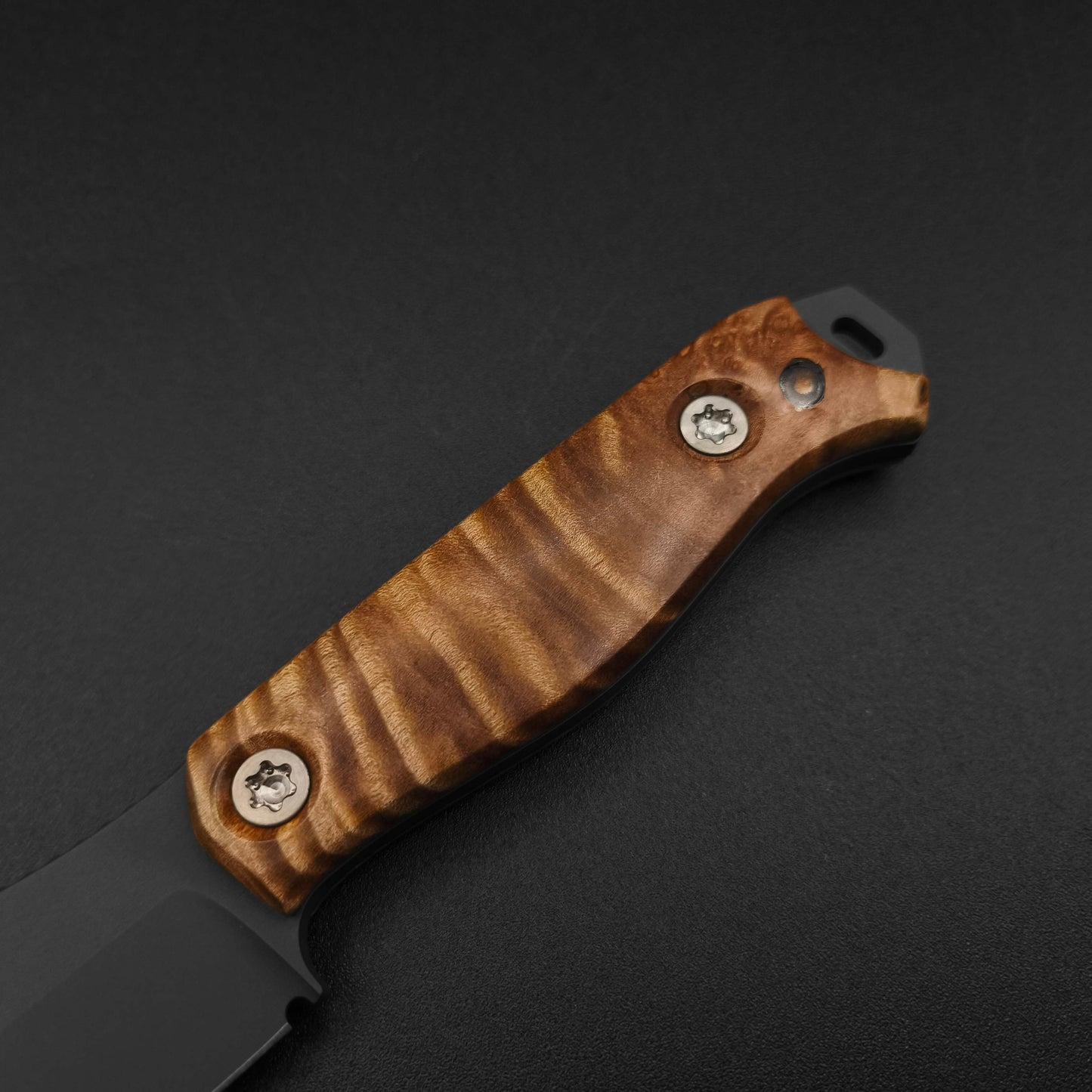 Half Face Blades Field Knife Curly Maple 4