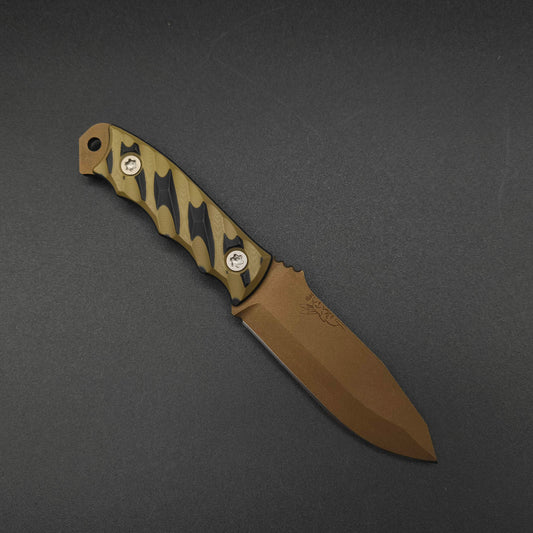 Half Face Blades Disaster Jr Black and OD Green G10, Midnight Bronze cerakote 1