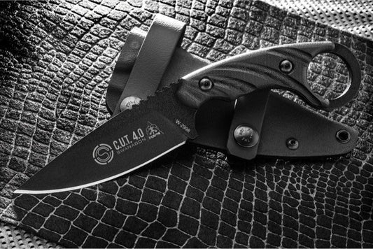 TOPS C.U.T. 4.0 Combat Utility Tool Blackout Edition CUT40A micarta, 1095 1