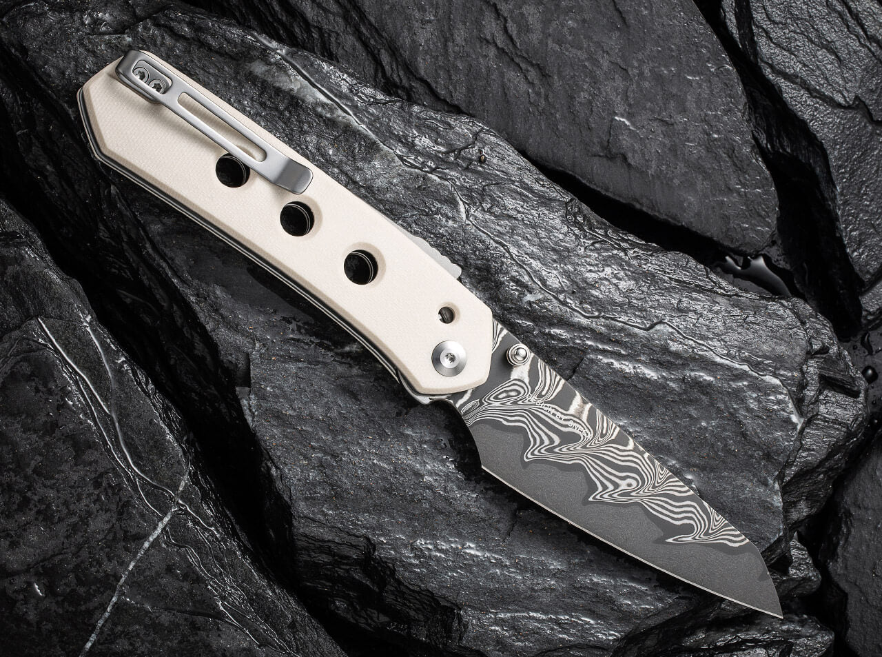 CIVIVI Knives - Vision FG G10 Ivory Damascus EDC Messer 2