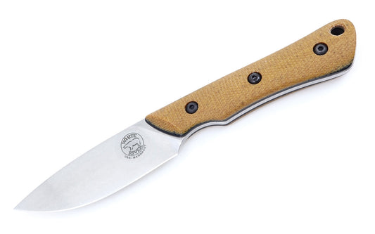 White River Brave, Natural Canvas Micarta Black Liners Magnacut