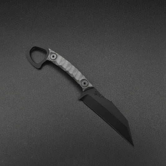 Half Face Blades SHPOS Grey with Red G10 liner, armor black cerakote 1