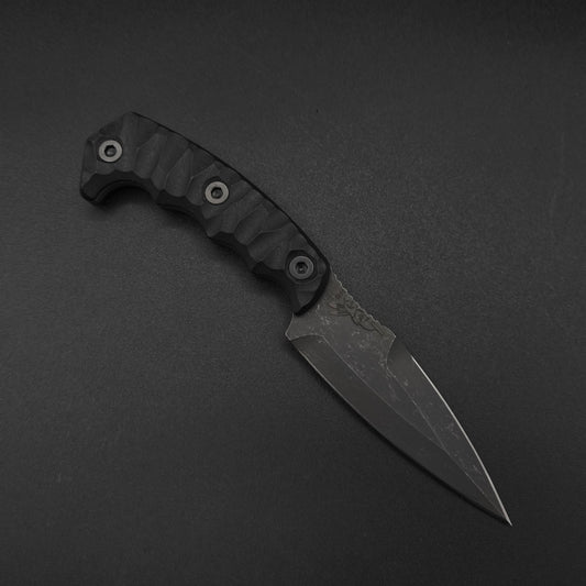 Half Face Blades HUMINT 4" Black G10, stonewashed 1