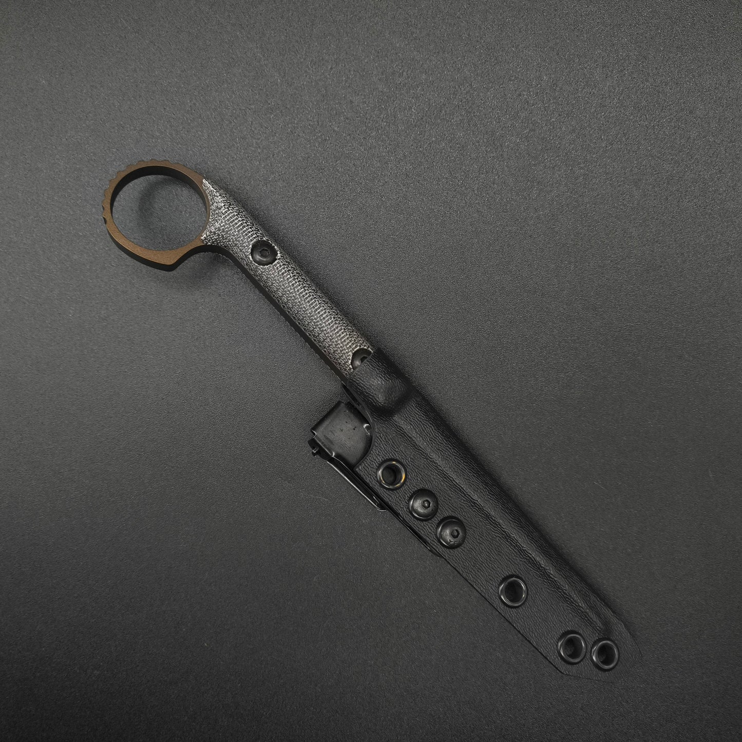 Half Face Blades Ring Cardiac Spike Black Canvas Micarta, Midnight Bronze 3
