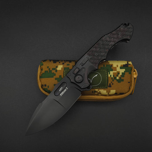 ADV Pitboss 3 Black and Red Carbon Fiber Dragon Scales 1