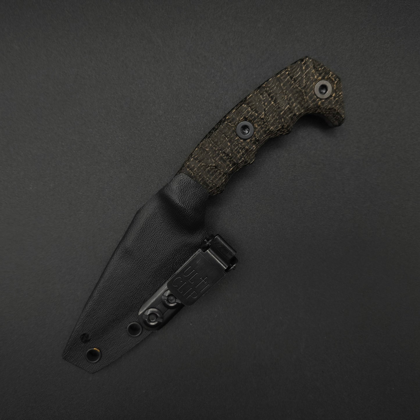 Half Face Blades HUMINT 3" Black Burlap Micarta