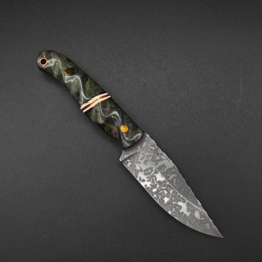 Half Face Blades Crow Jr Dyed Redwood, Black & Ivory G10 1