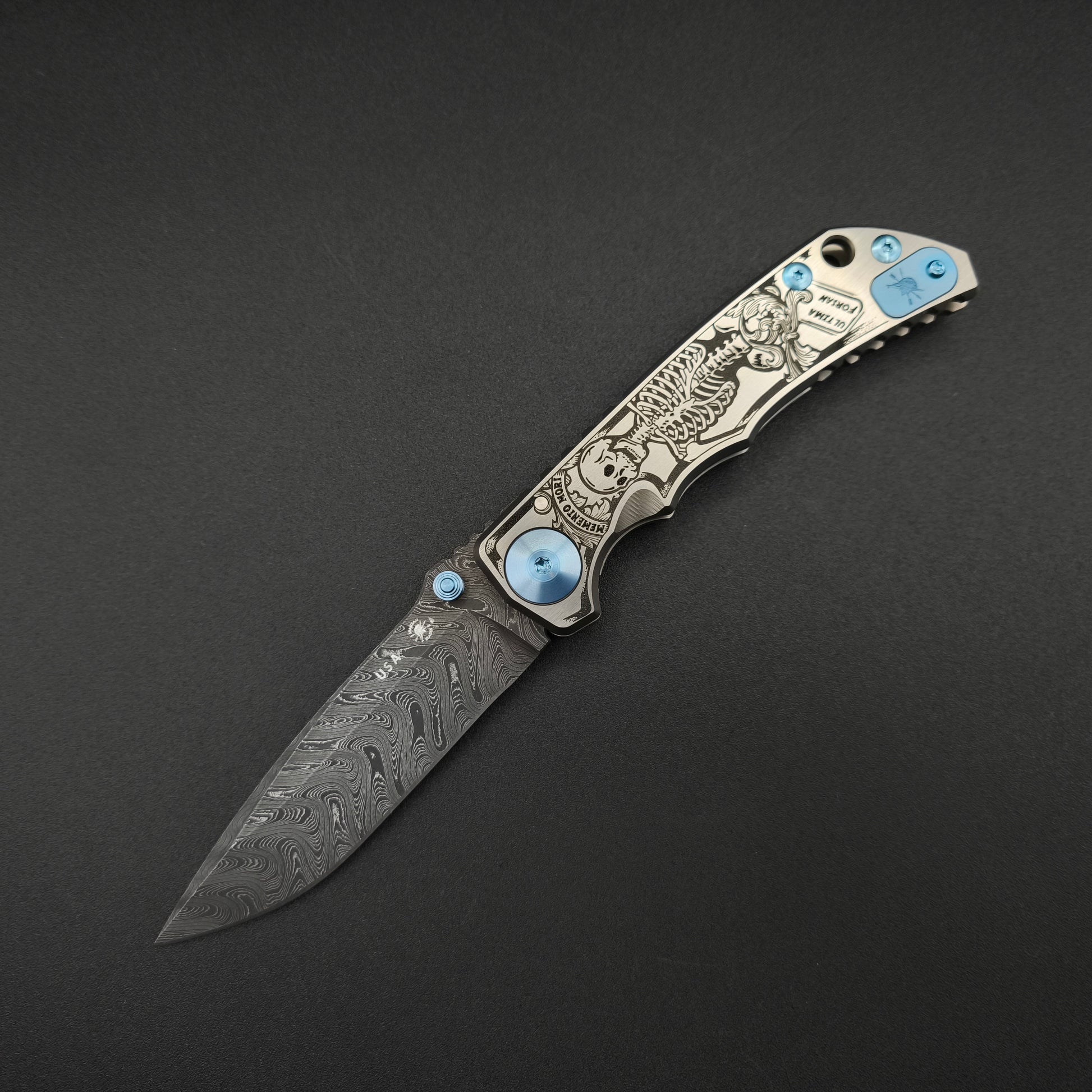 Spartan Blades Harsey Folder SF5 Custom Chad Nichols Damascus Memento Mori 1