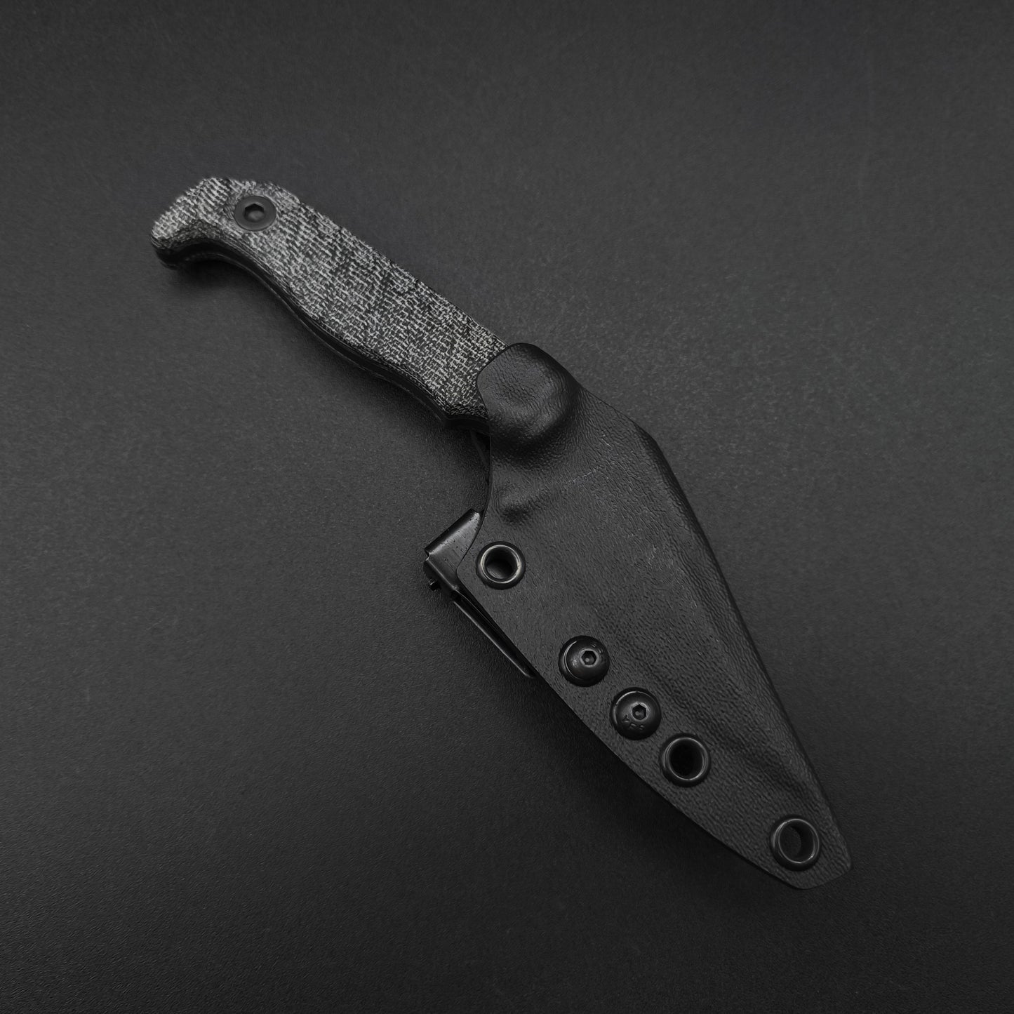 Half Face Blades Custom EDC Black Canvas Micarta 3