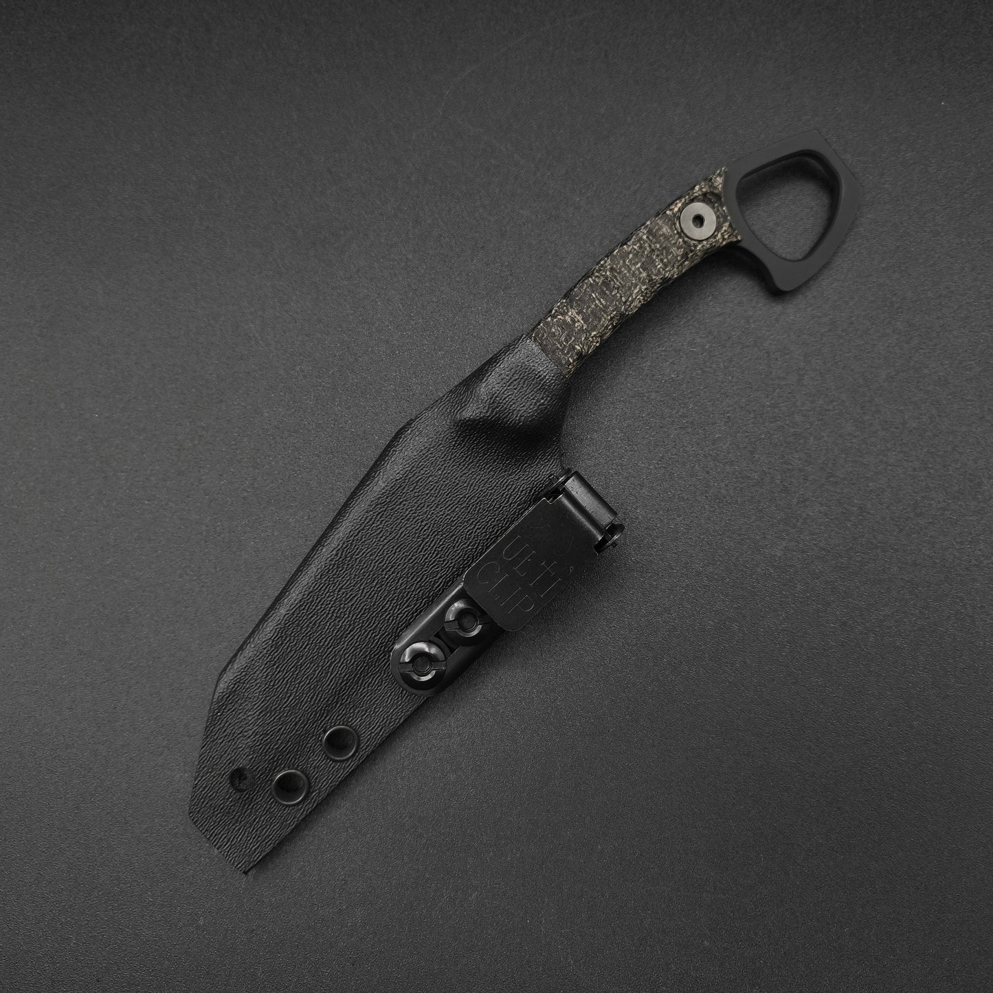 Half Face Blades SHPOS Black Burlap Micarta, Armor Black cerakote