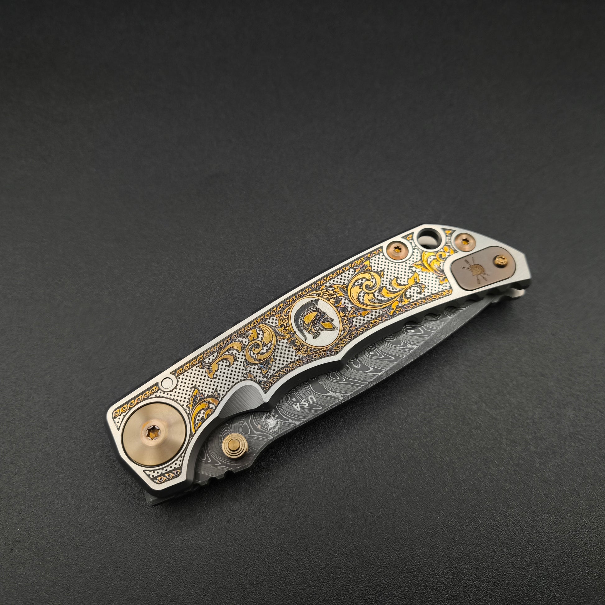 Spartan Blades Harsey Folder SF5 Custom Chad Nichols Damascus Flourishes 4