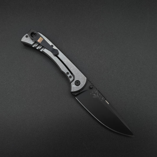 Half Face Blades Cav Folder Black G10, Armor black Cerakote Blade 1