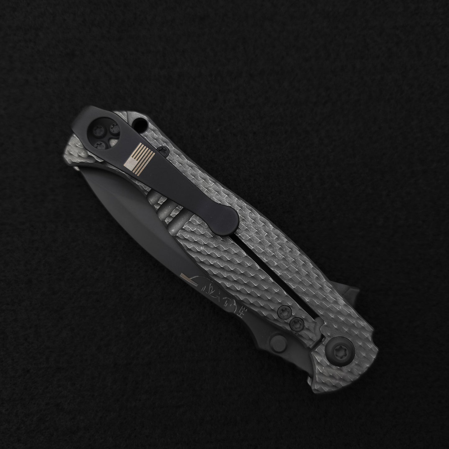 Half Face Blades Extremis Folder Tumbled Raw Ti Scales, PVD Coated Blade 4