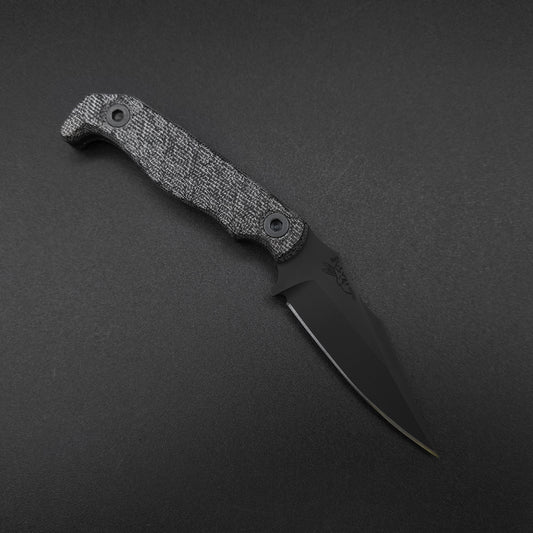 Half Face Blades Custom EDC Black Canvas Micarta 1
