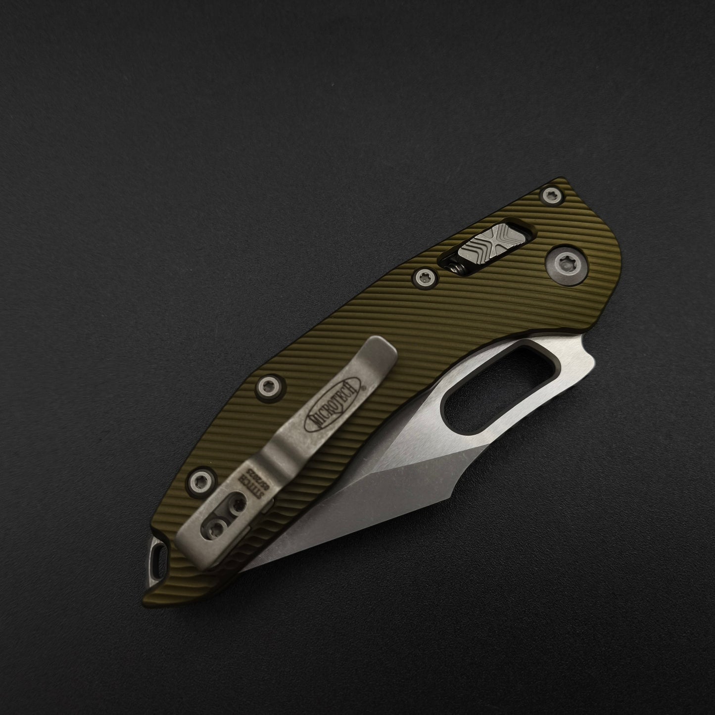 Microtech Stitch S/E Ram Lok OD Green Apo PS M390MK 4