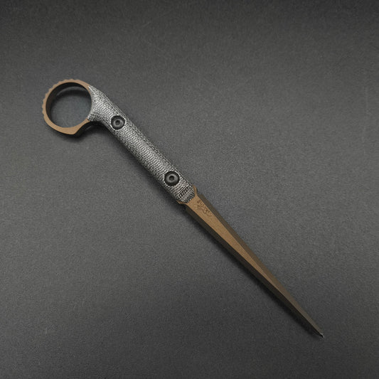 Half Face Blades Ring Cardiac Spike Black Canvas Micarta, Midnight Bronze 1