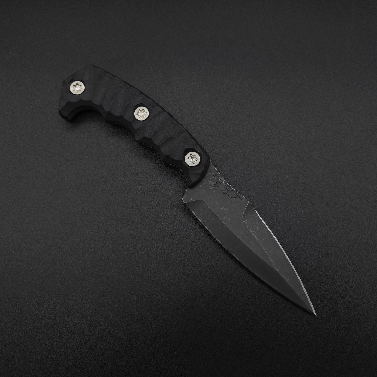 Half Face Blades HUMINT 4" Black G10, stonewashed 1