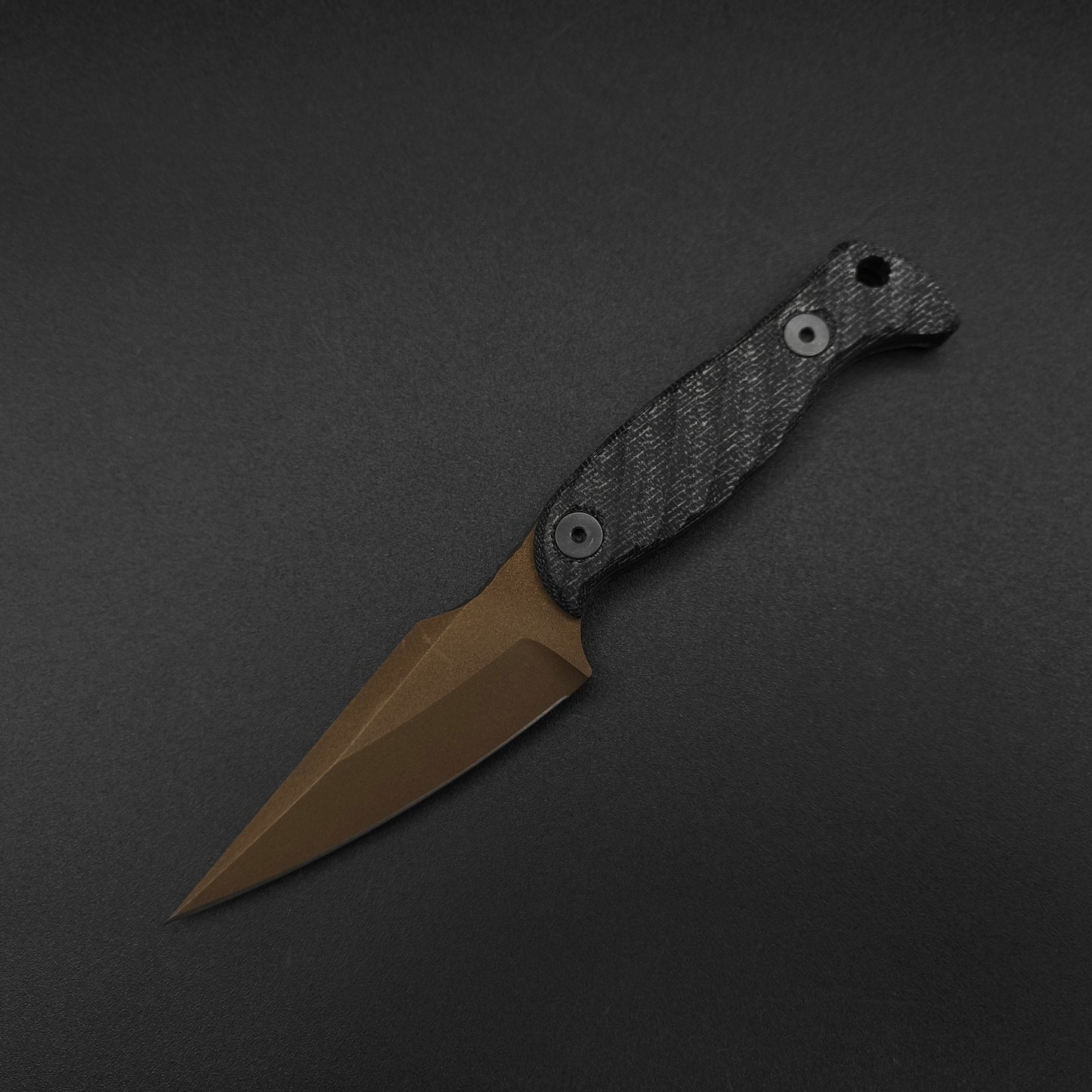 Half Face Blades Gulo Gulo Black Canvas Micarta, Midnight Bronze 2