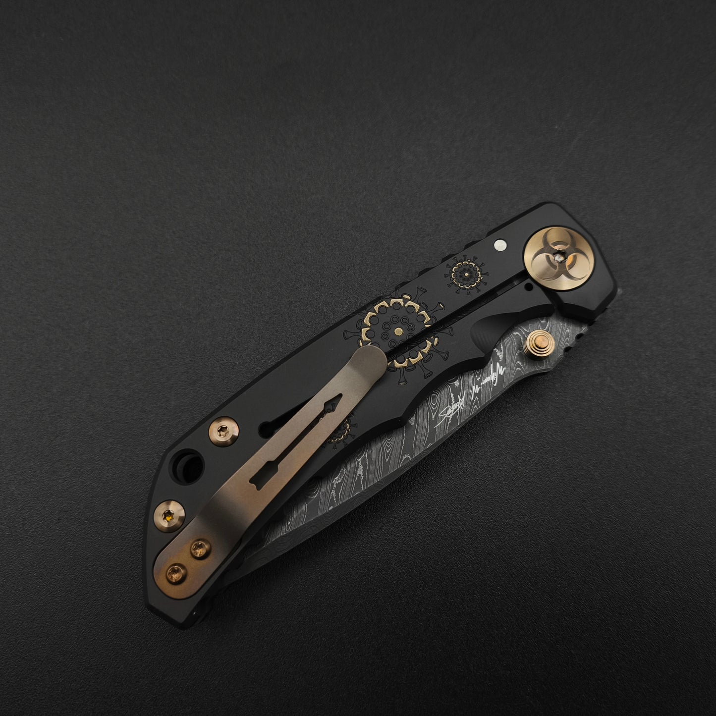 Spartan Blades Harsey Folder SF5 Custom Chad Nichols Damascus Black Plague 5