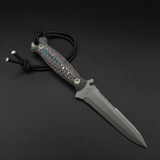 Half Face Blades Dive Knife, Nebula Carbon, Steel Grey Cerakote 1