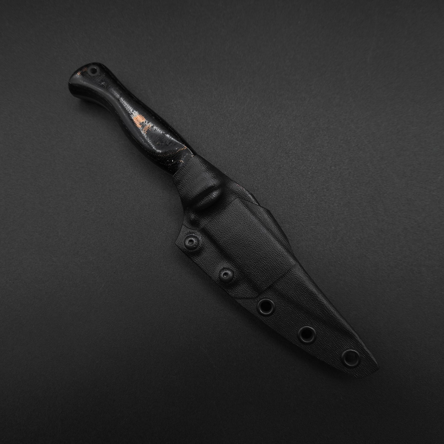 Half Face Blades Congressman Black Canvas Micarta, Copper Mesh 4
