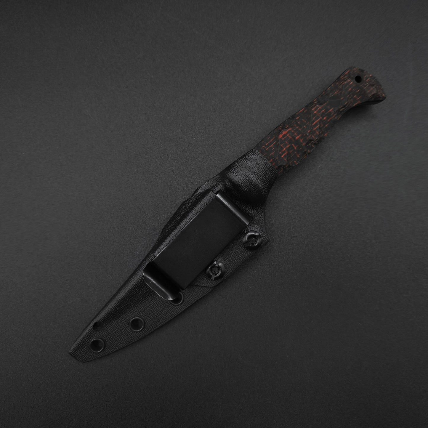 Half Face Blades Congressman Red and Black Burlap Micarta 5