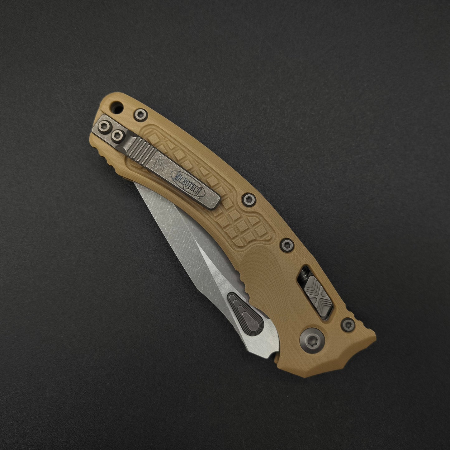 Microtech Amphibian S/E Ram-Lok Apocalyptic Tan G10 Frag