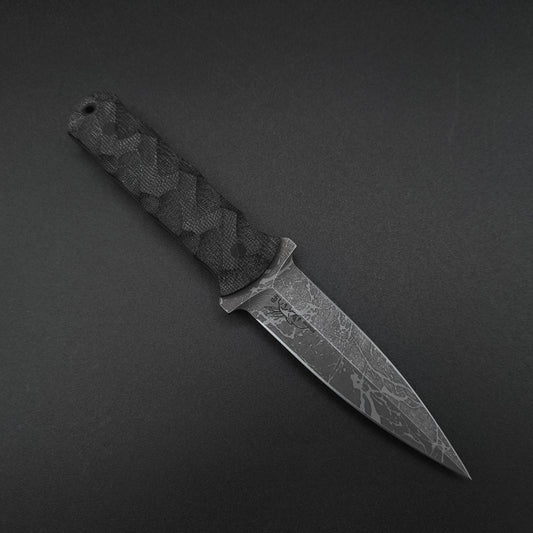 Half Face Blades Combat Dagger Black Canvas Micarta 1