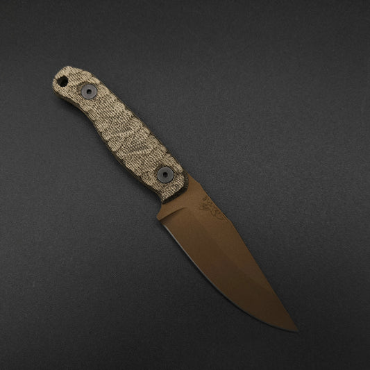 Half Face Blades Feather Light OD Green Burlap Micarta, Midnight Bronze 1