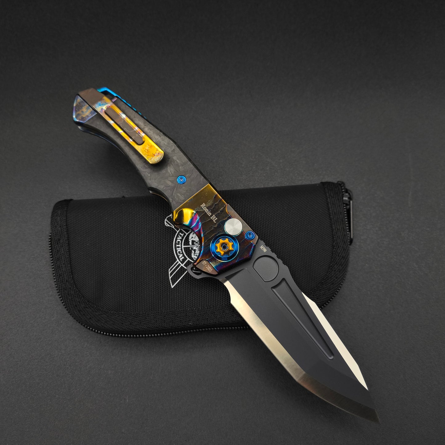 ADV Ronin Acid Rain, Carbon Fiber with Orange Cross, M390