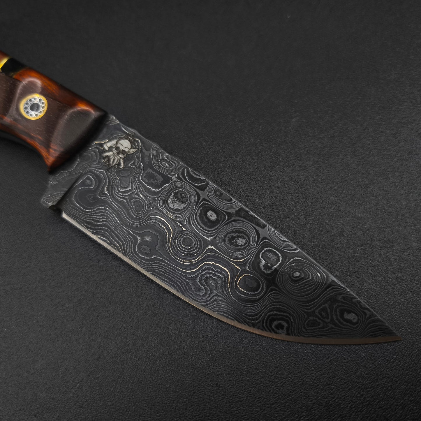 Sea Sick Blades Micro Fieldcraft Damascus Hawaiian Curly Koa 3
