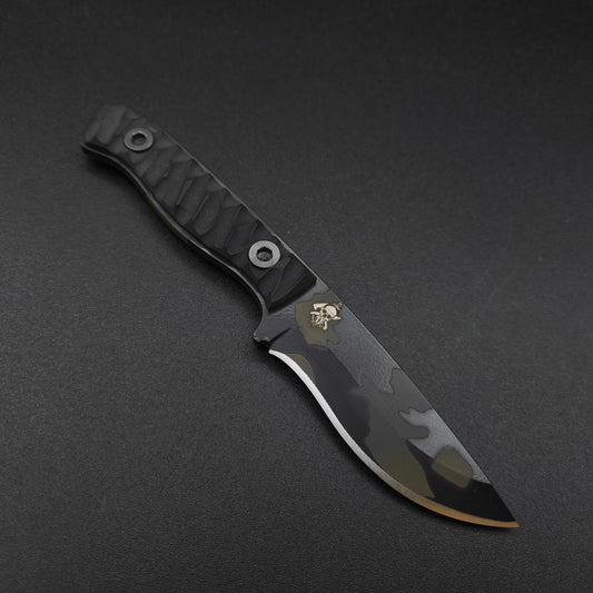 Sea Sick Blades Micro Skinner Magnacut, Black G10, Camo Cerekote 1