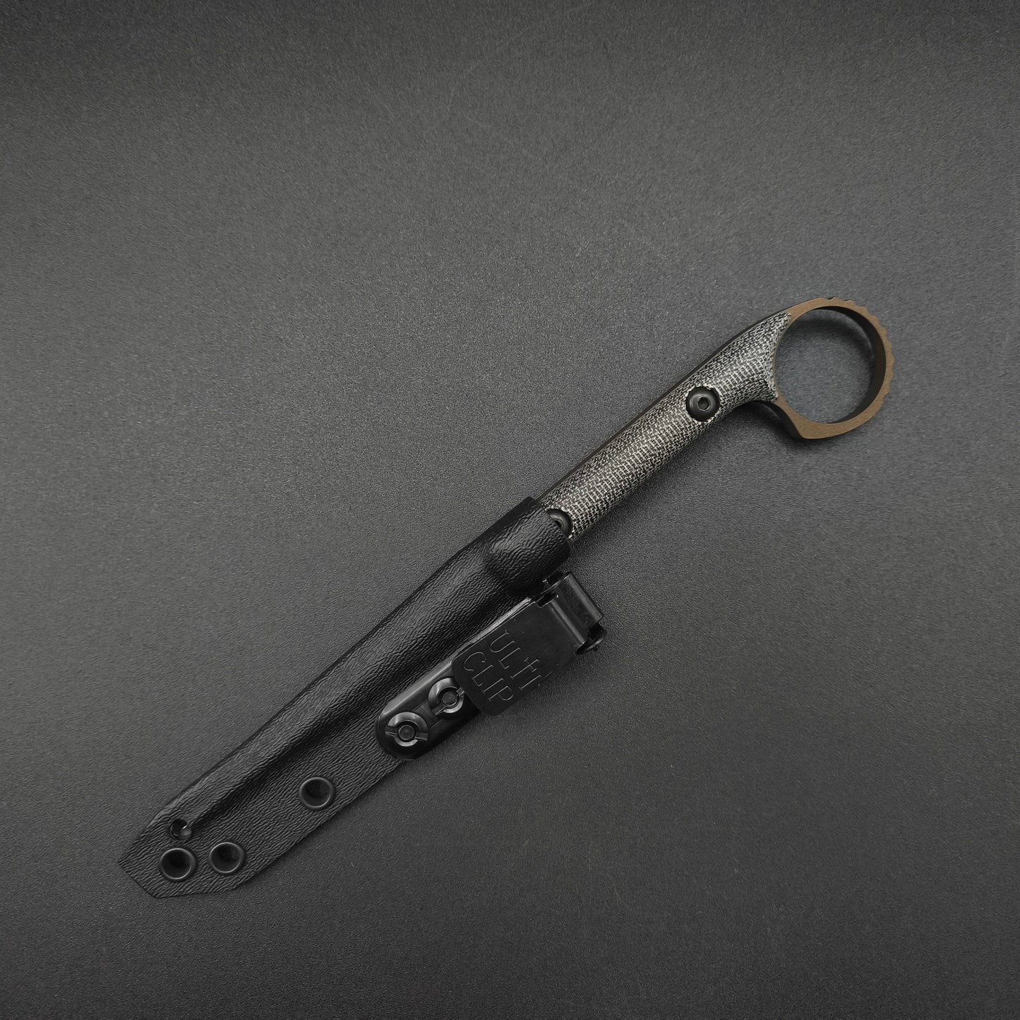 Half Face Blades Ring Cardiac Spike Black Canvas Micarta, Midnight Bronze 4