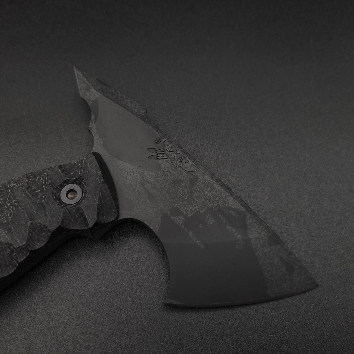 Half Face Blades Bleeding Heart Hawk Black Burlap Micarta, Urban Stone 3