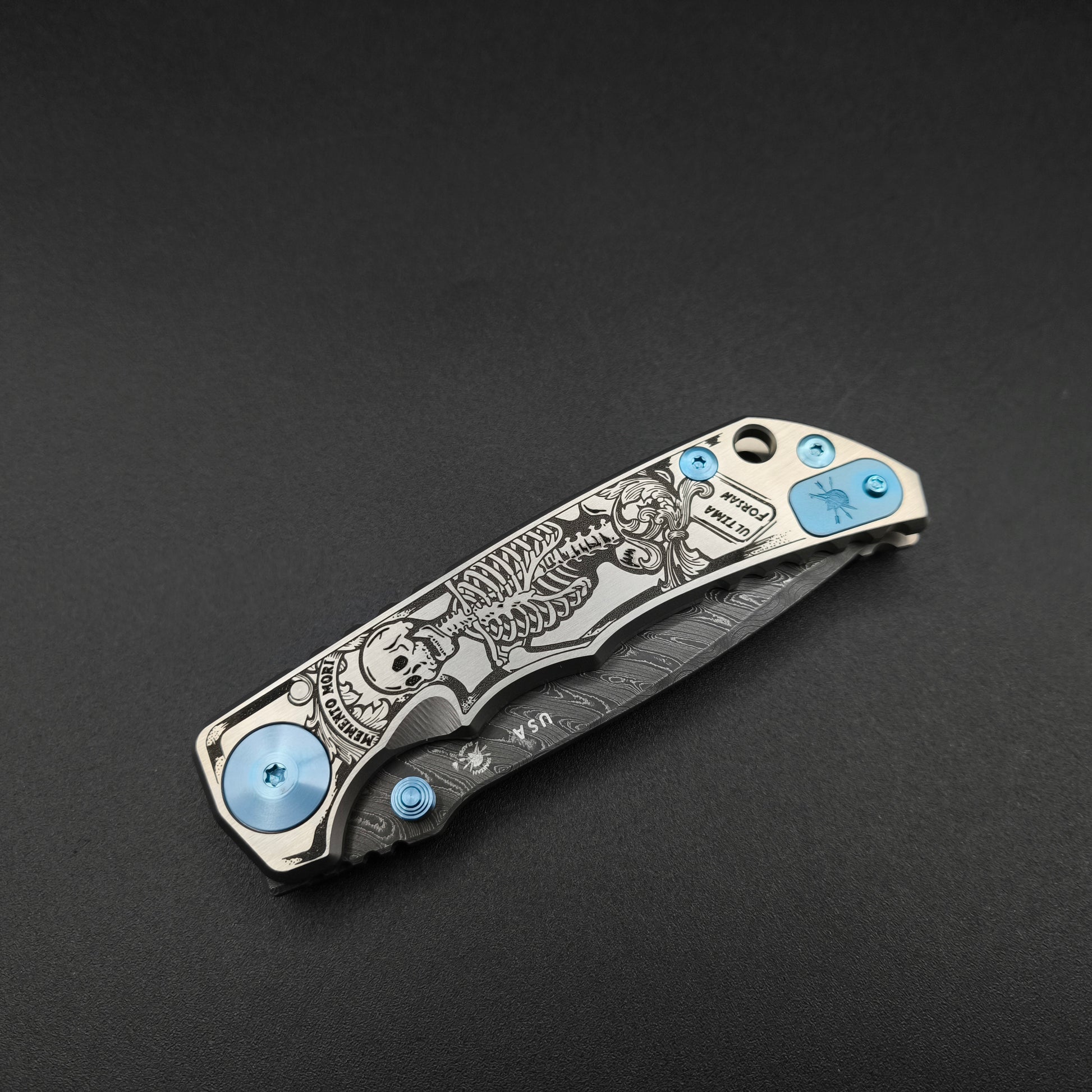 Spartan Blades Harsey Folder SF5 Custom Chad Nichols Damascus Memento Mori 4