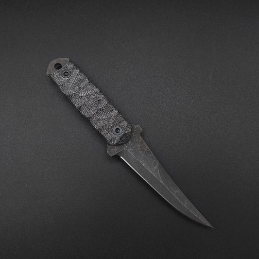 Half Face Blades Combat Filet Black Canvas Micarta 1