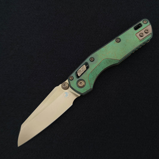 Microtech MSI Mini Bronzed Stonewash Antique Green Marfione Select